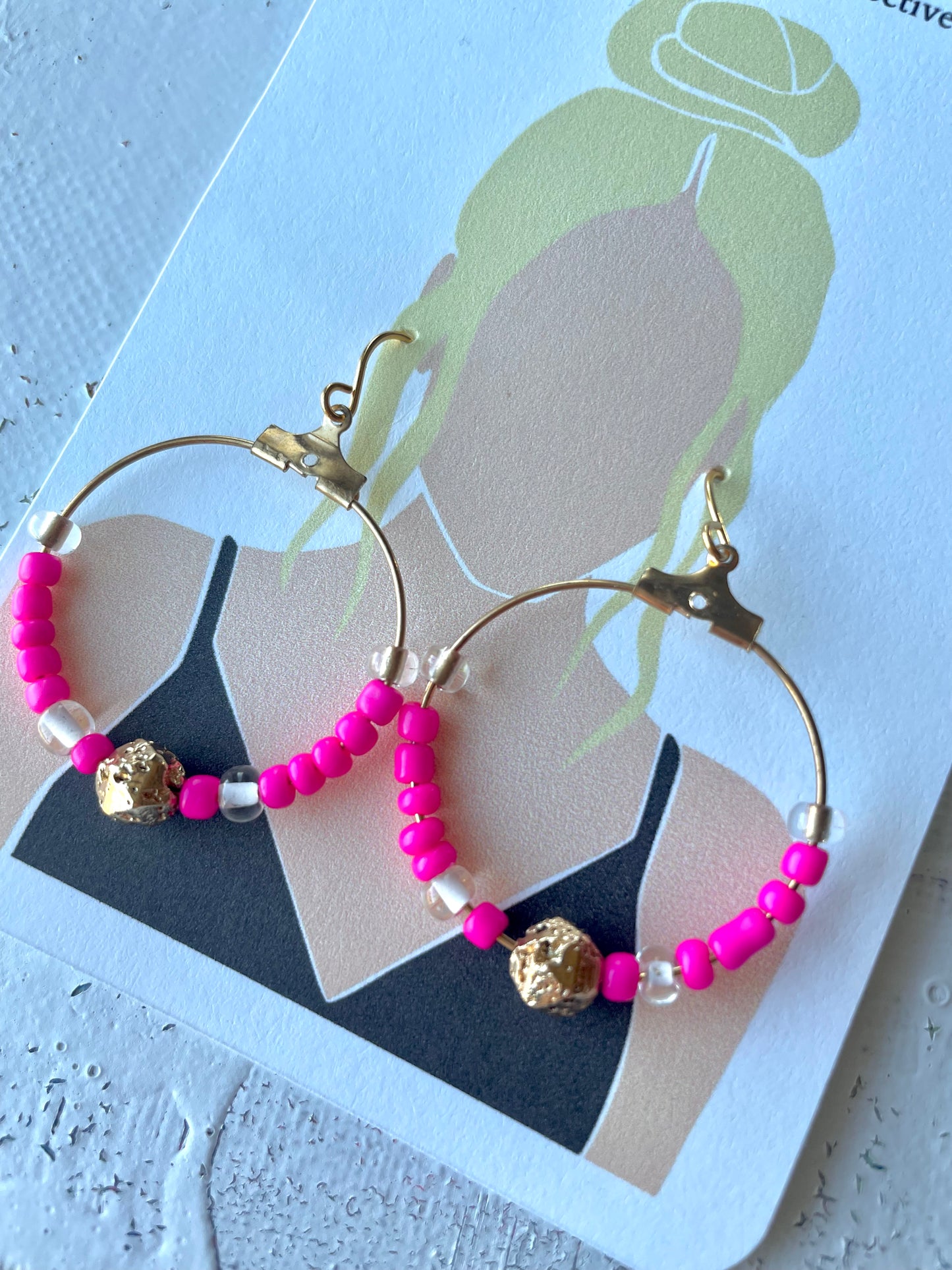Small beaded hoops with hook
